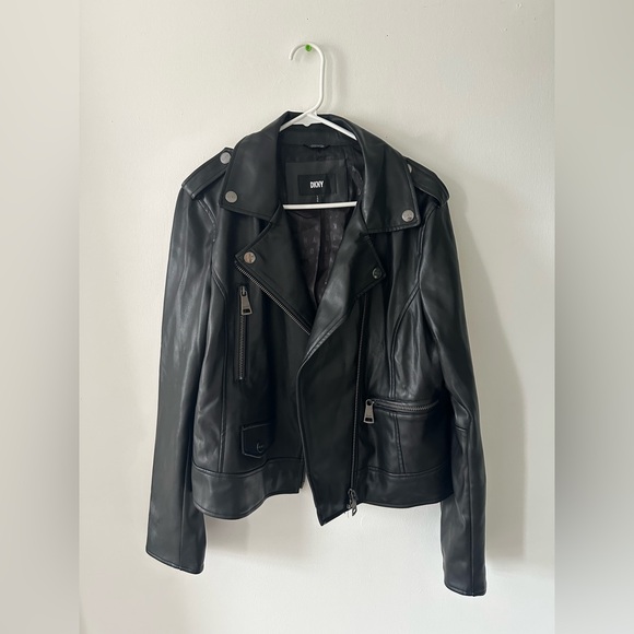 DKNY Faux-Leather Jacket - Picture 1 of 8